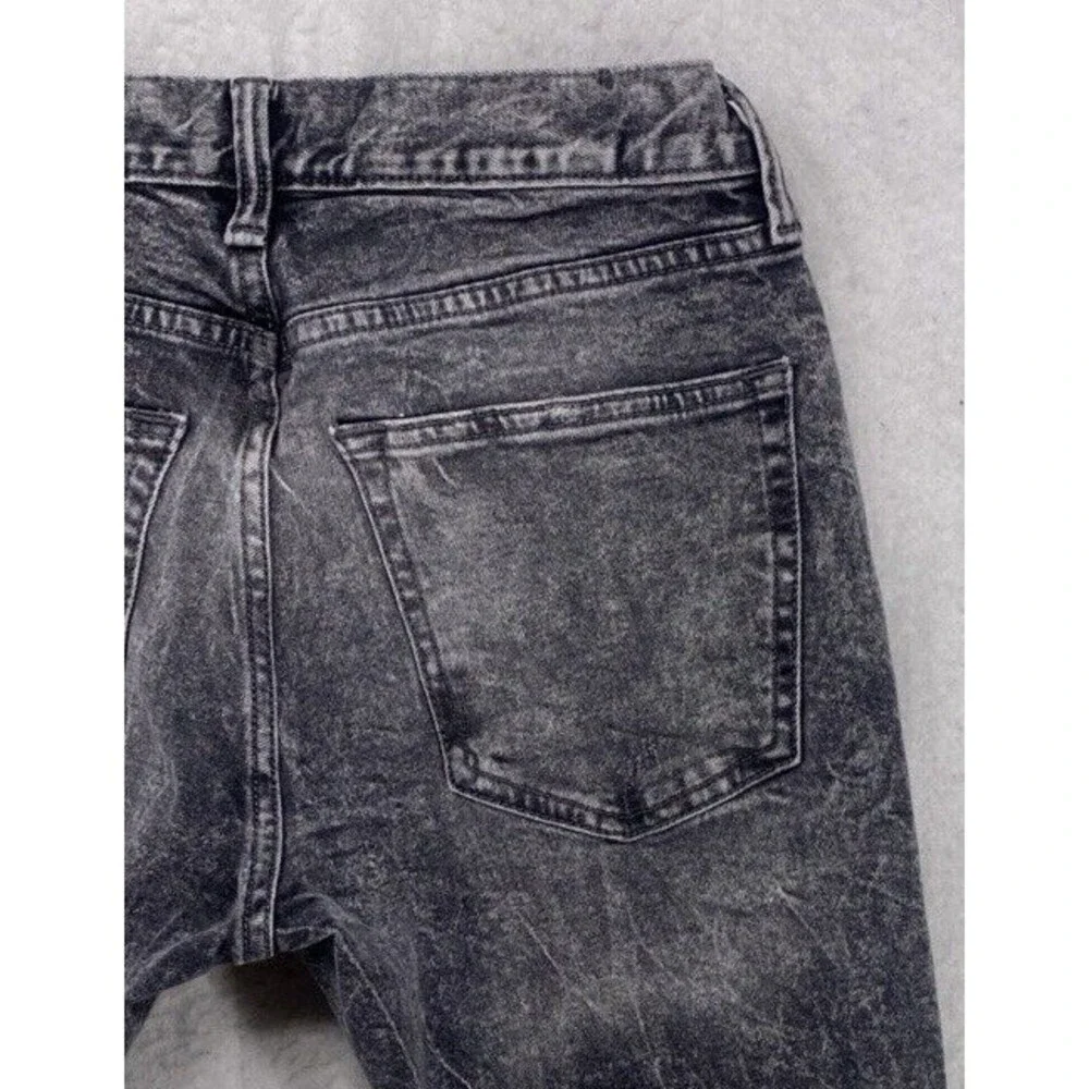 Old Navy Men Slim Built-In Tough Flex Jeans 29x30 Gray Acid Wash Denim Black
